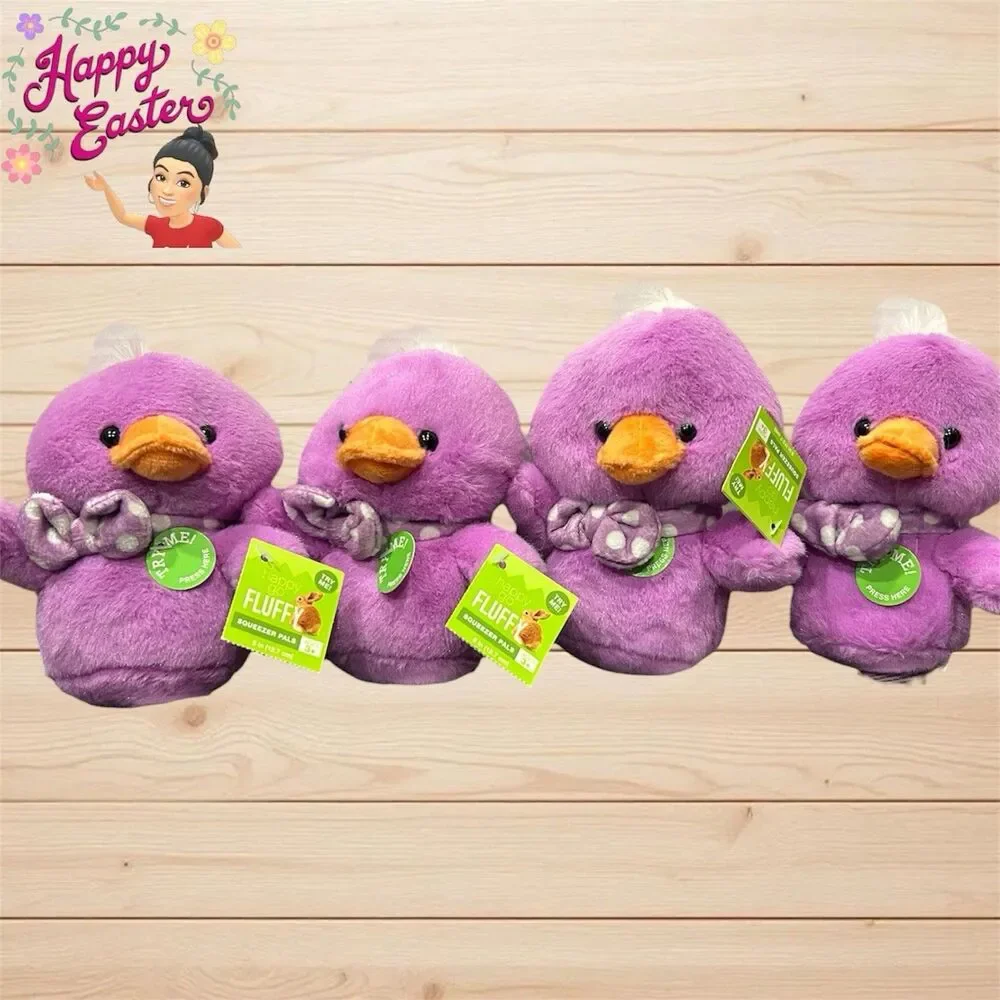 4x Happy Go Fluffy Squeezer Pals